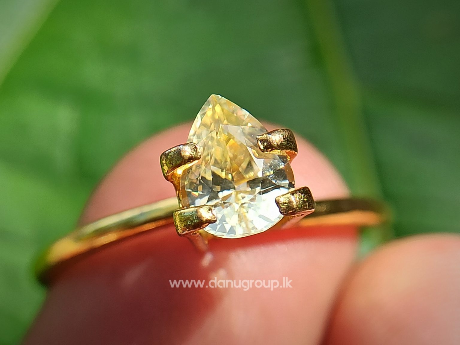 Ceylon Natural Yellow Sapphire drop shape Gemstone with Amazing Lustre danugroup.lk
