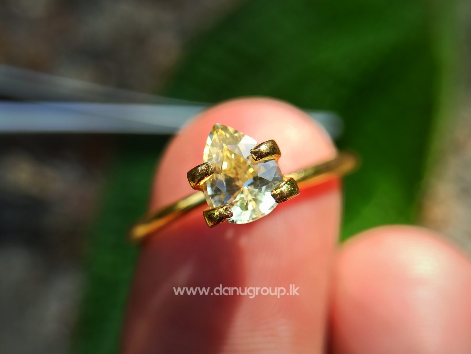 Ceylon Natural Yellow Sapphire drop shape Gemstone with Amazing Lustre danugroup.lk