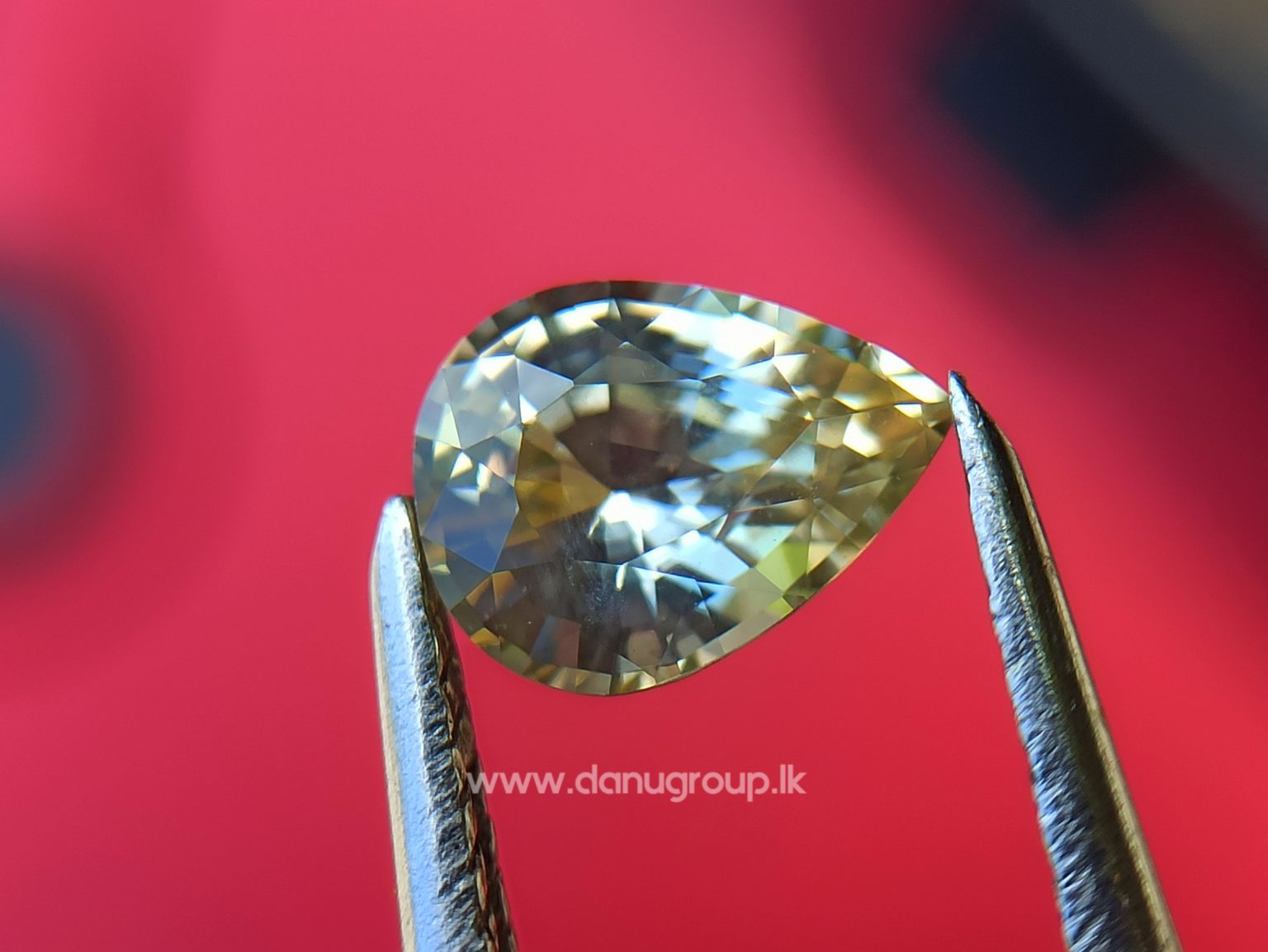 Ceylon Natural Yellow Sapphire drop shape Gemstone with Amazing Lustre danugroup.lk