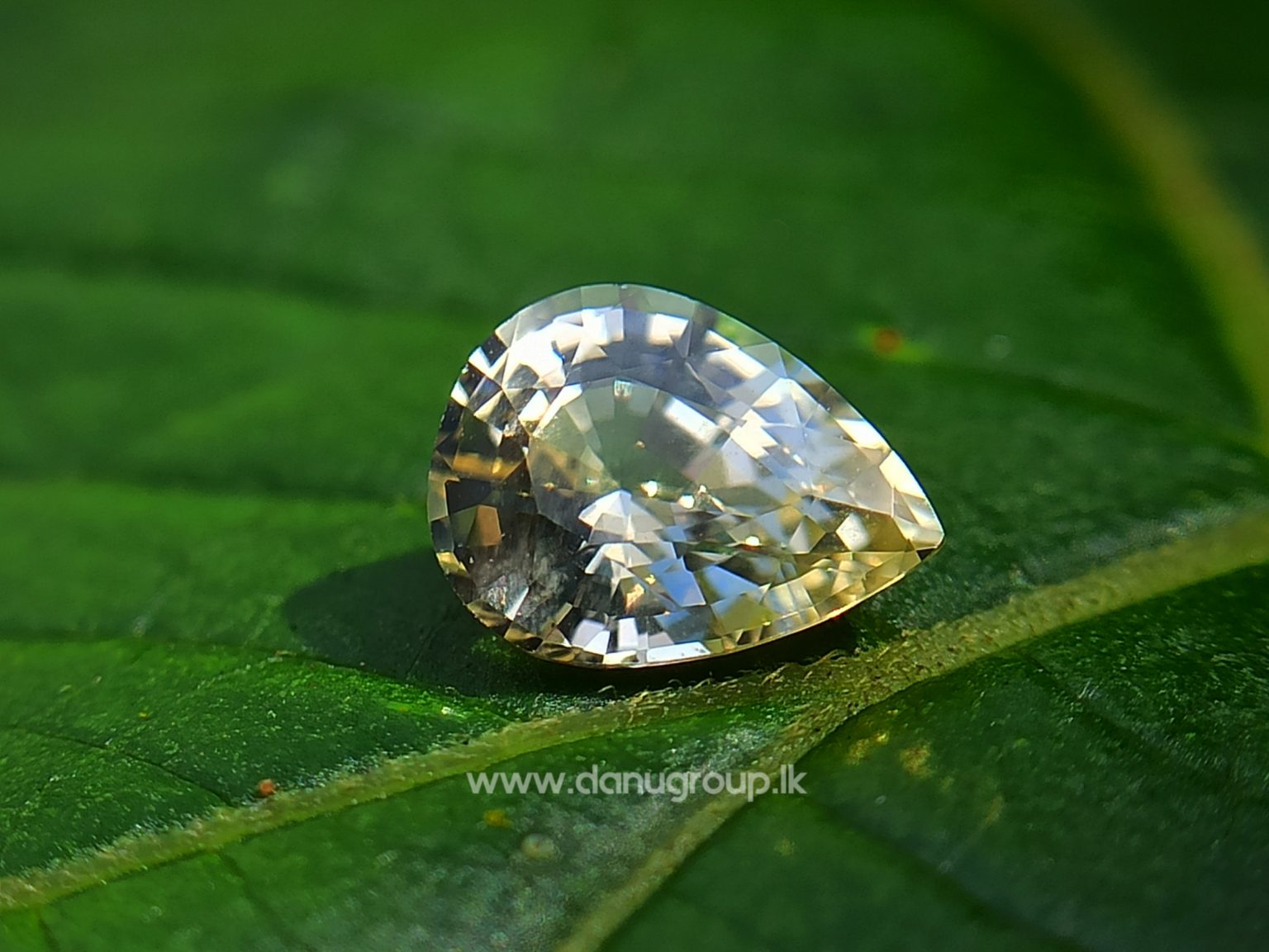 Ceylon Natural Yellow Sapphire drop shape Gemstone with Amazing Lustre danugroup.lk