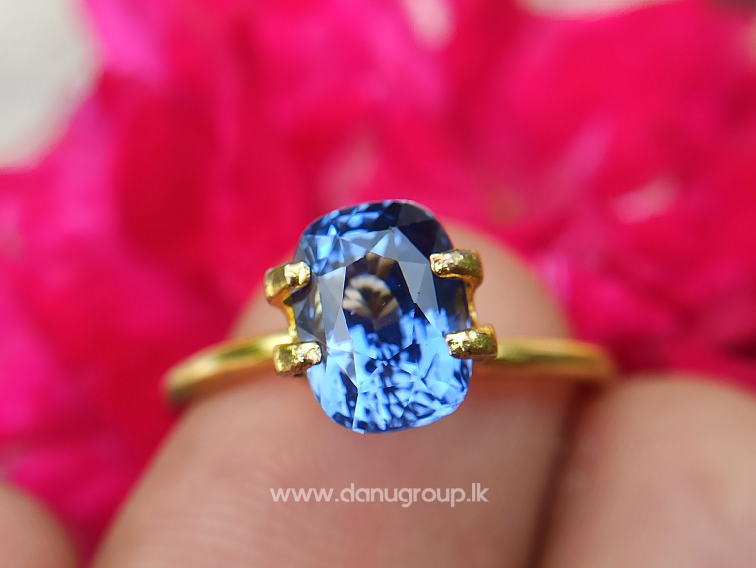 High Quality Ceylon Natural Cornflower Blue Sapphire Cushion Shape Unheated Stone from Danu Group Mining - danugroup.lk