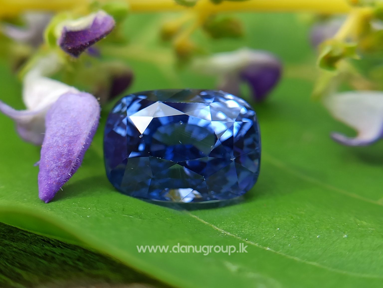 High Quality Ceylon Natural Cornflower Blue Sapphire Cushion Shape Unheated Stone from Danu Group Mining - danugroup.lk
