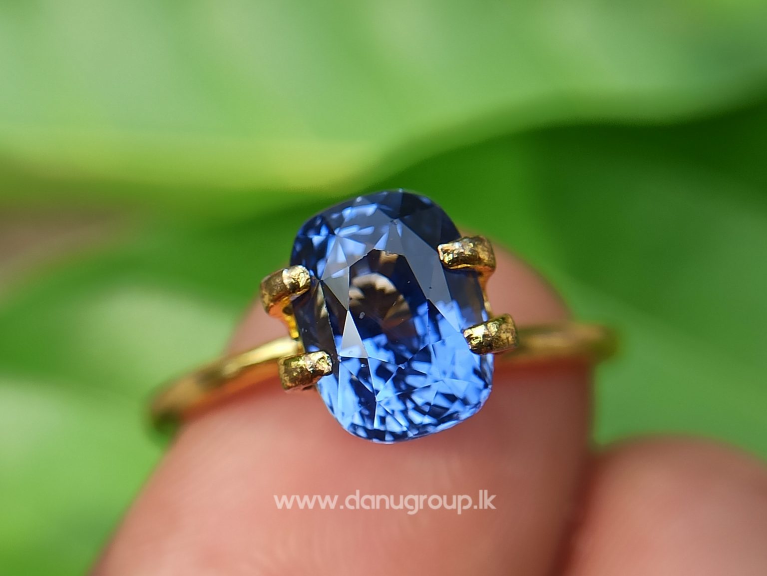 High Quality Ceylon Natural Cornflower Blue Sapphire Cushion Shape Unheated Stone from Danu Group Mining - danugroup.lk