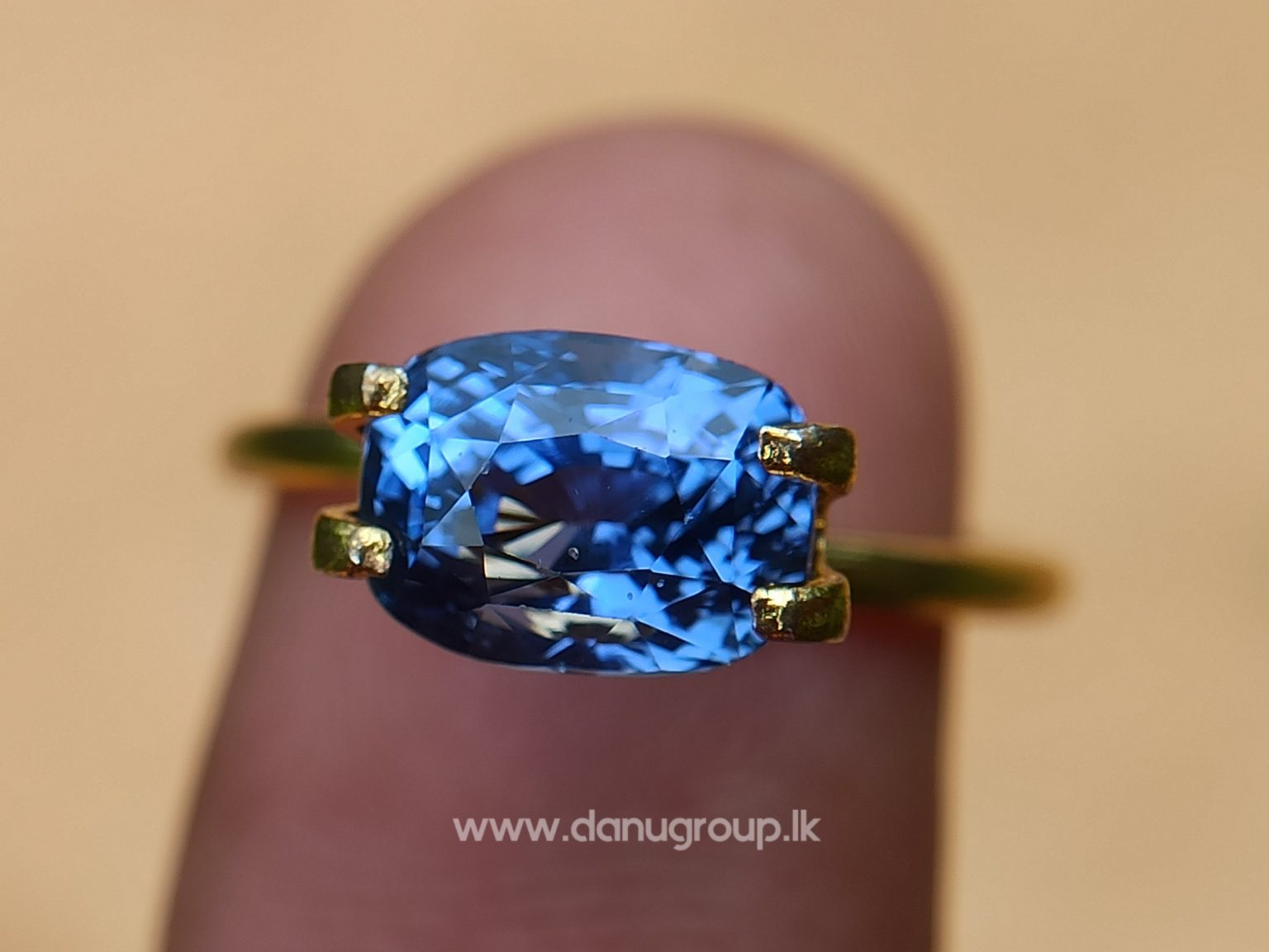 High Quality Ceylon Natural Cornflower Blue Sapphire Cushion Shape Unheated Stone from Danu Group Mining - danugroup.lk