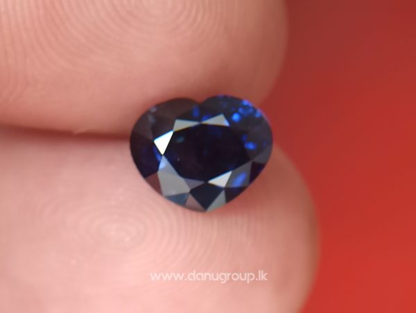 Ceylon Natural Deep Royal Blue Sapphire Unheated Heart Shape Stone from Danu Group Gemstones Collections - danugroup.lk