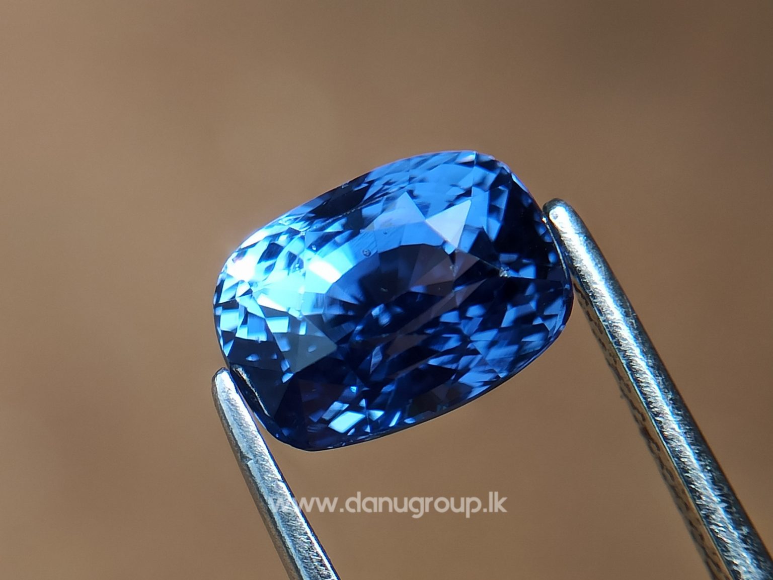 High Quality Ceylon Natural Cornflower Blue Sapphire Cushion Shape Unheated Stone from Danu Group Mining - danugroup.lk