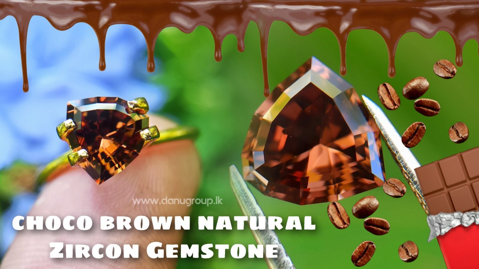 Ceylon Natural chocolate brown Zircon Unique brown gem for fine jewelry Danu Group Gemstones Collections