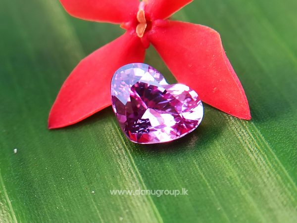 Ceylon Natural Pink Sapphire Heart Danu group