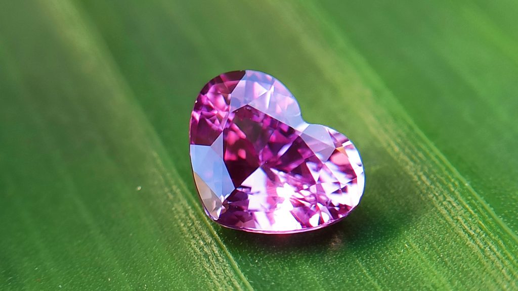 Ceylon Natural Pink Sapphire Heart Danu group