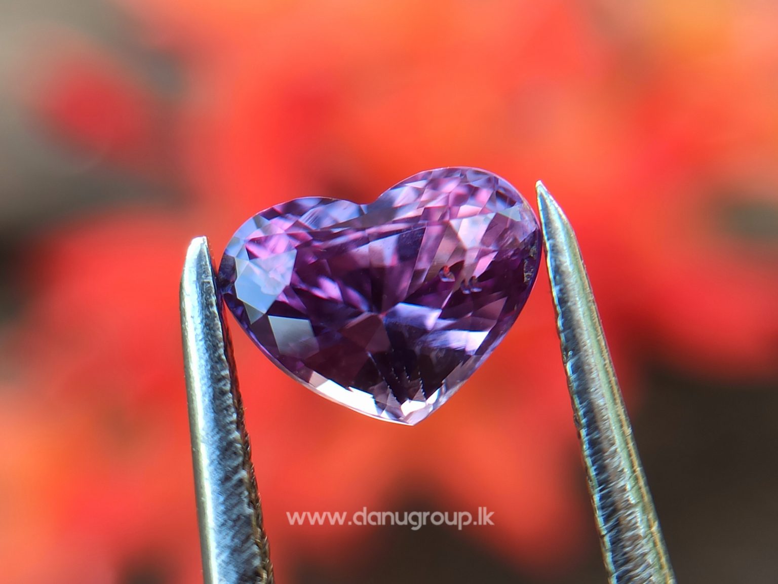 Ceylon Natural Purple Sapphire Heart shape engagement ring quality stone from Danu Group - danugroup.lk