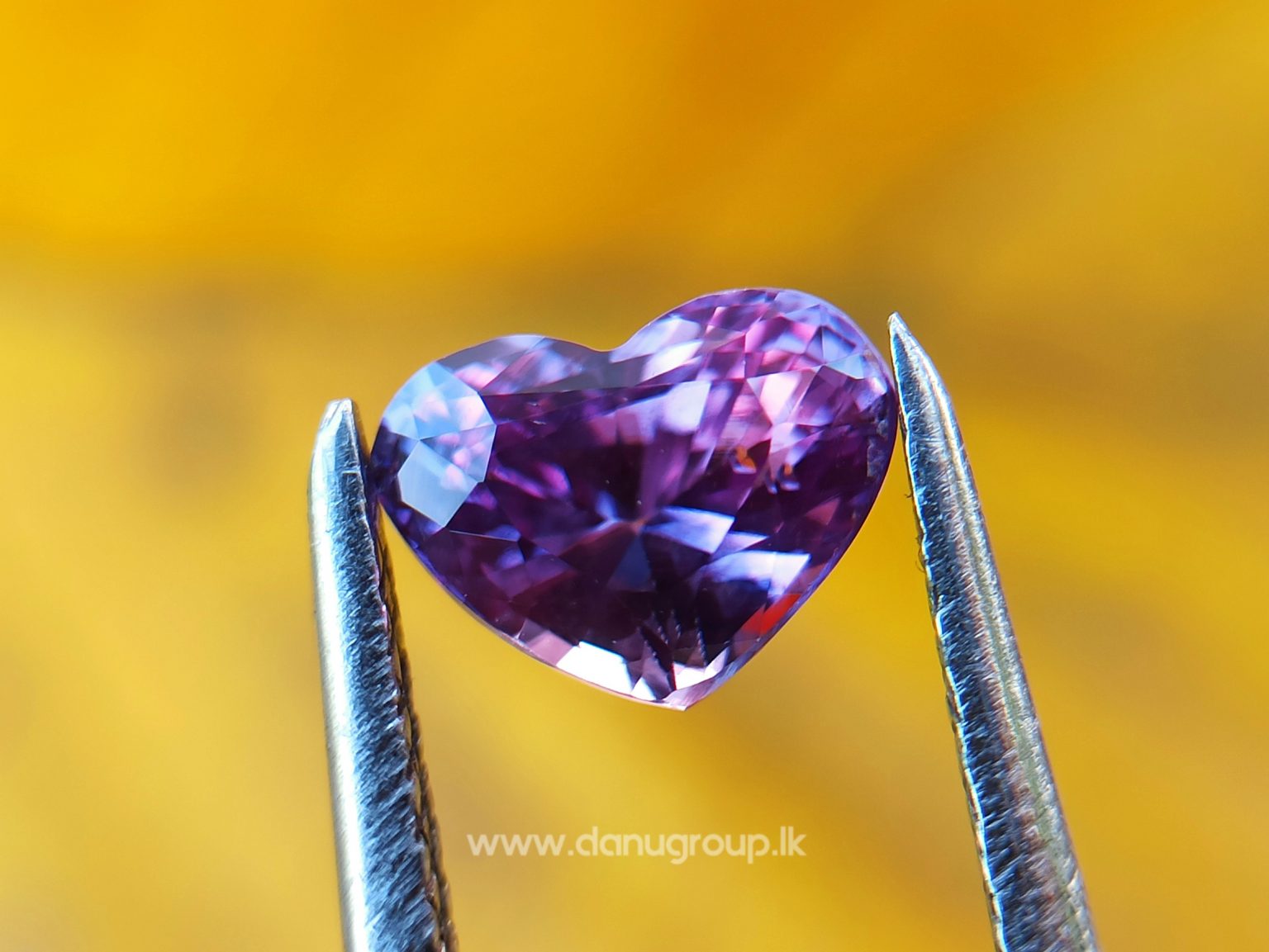 Ceylon Natural Purple Sapphire Heart shape engagement ring quality stone from Danu Group - danugroup.lk