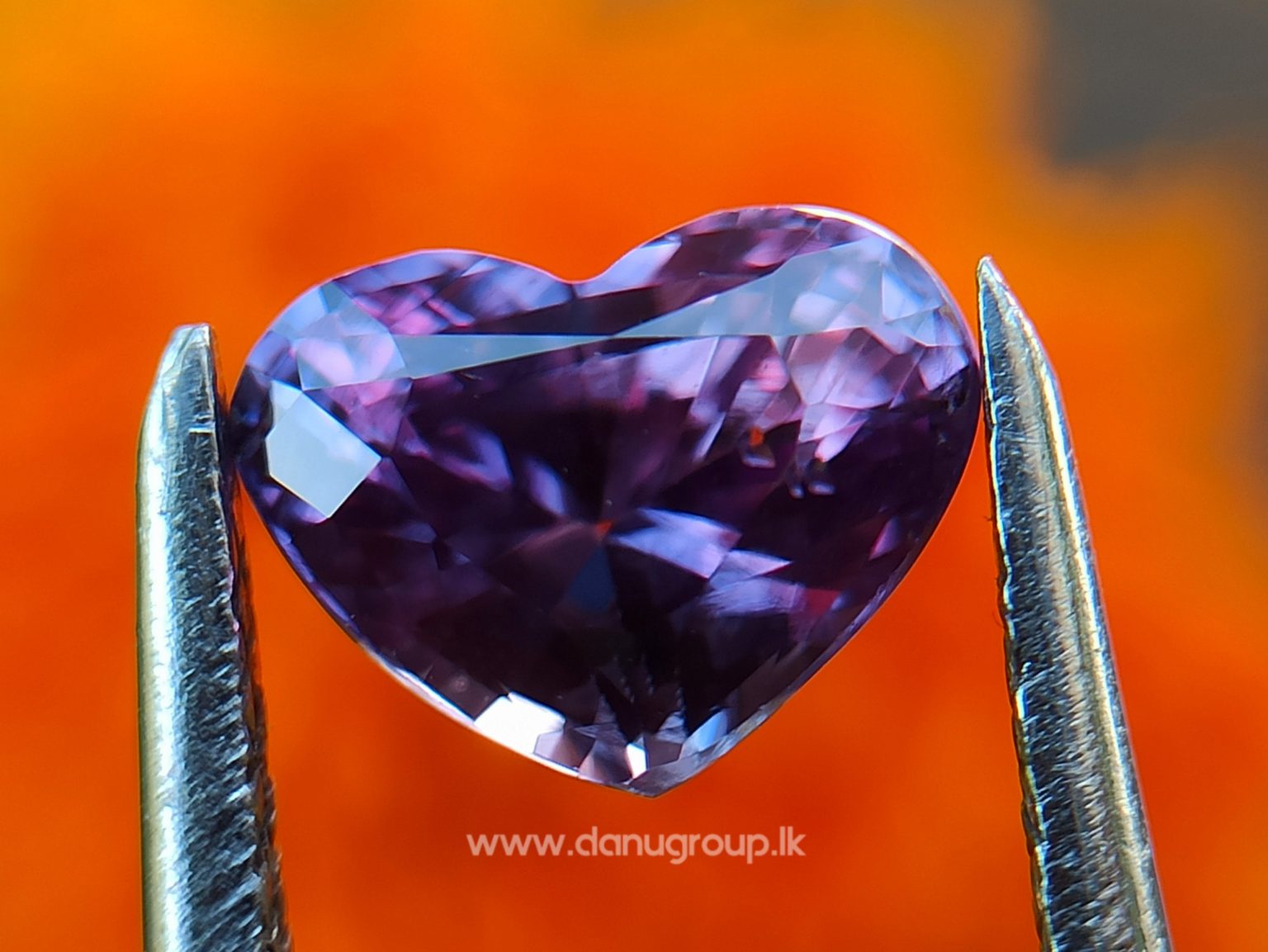 Ceylon Natural Purple Sapphire Heart shape engagement ring quality stone from Danu Group - danugroup.lk
