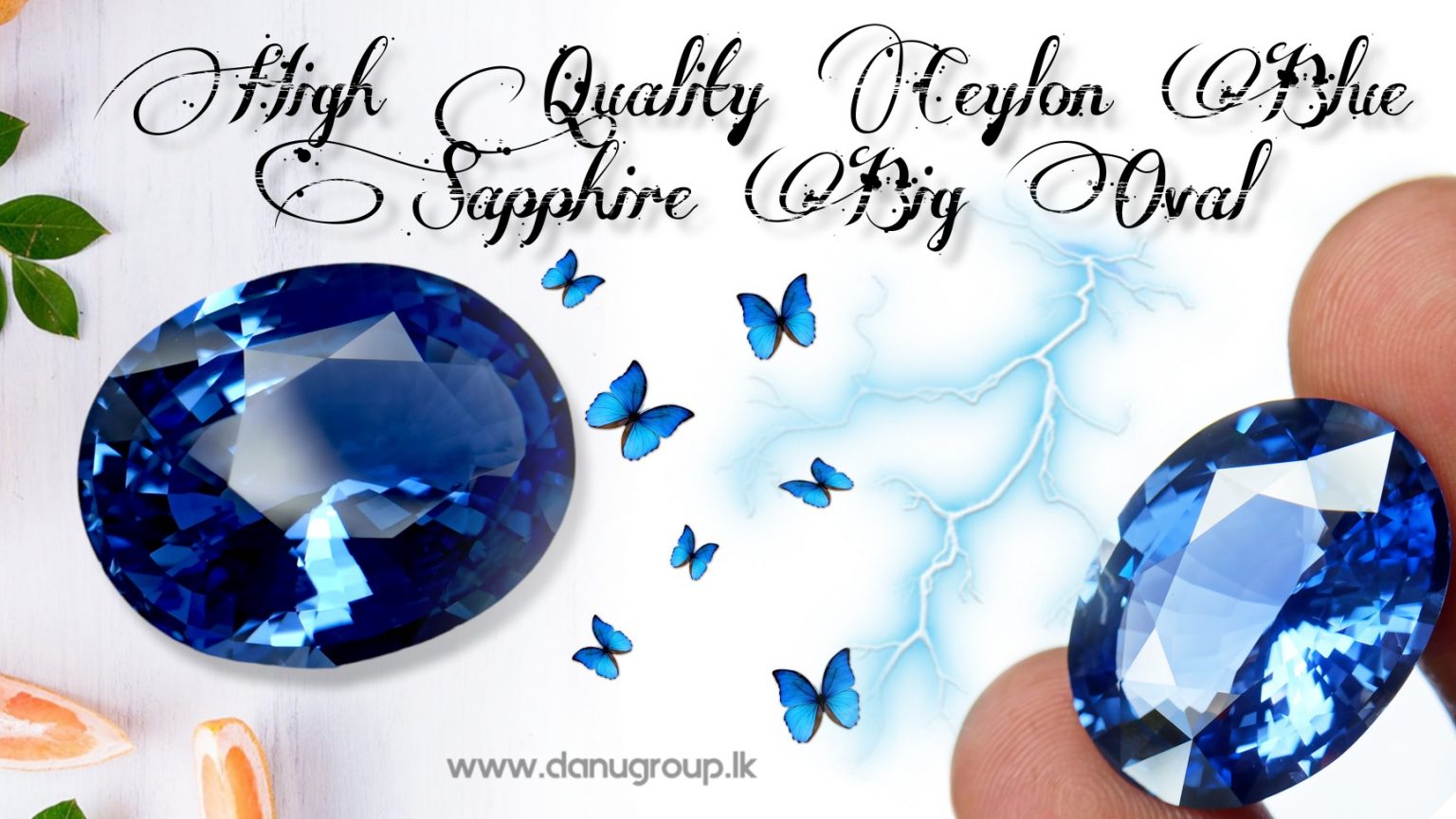 Huge Ceylon Blue Sapphire 27 ct High Quality Big blue sapphire from Danu Group