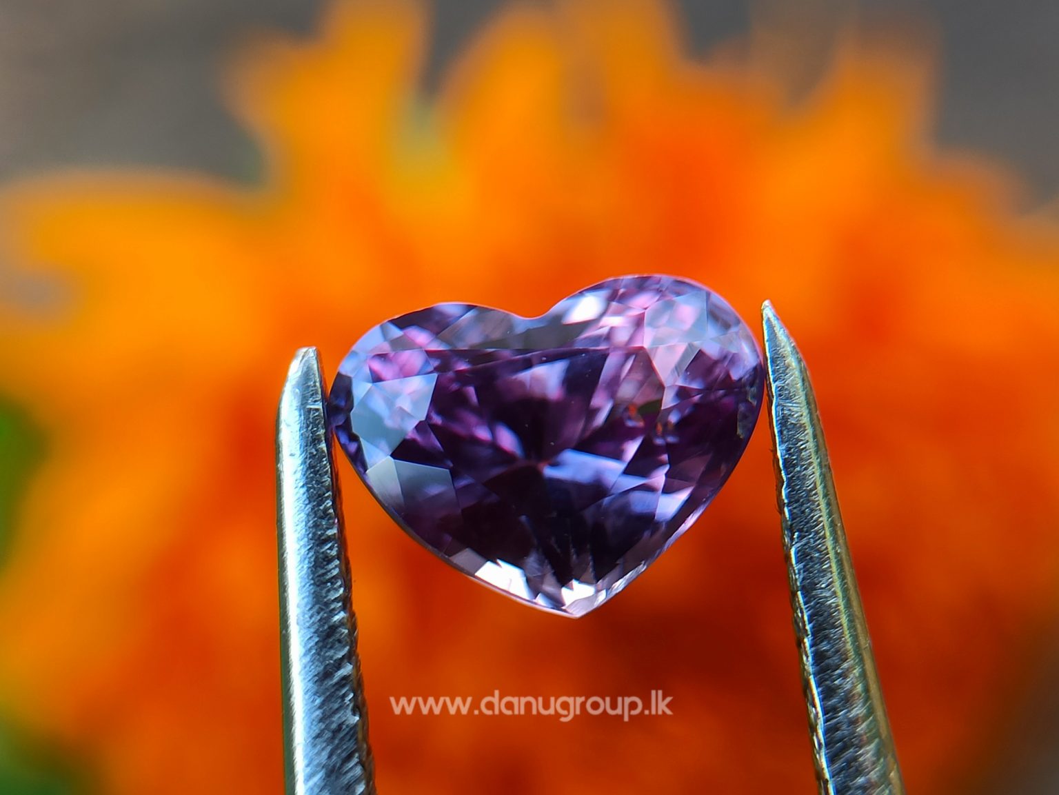 Ceylon Natural Purple Sapphire Heart shape engagement ring quality stone from Danu Group - danugroup.lk