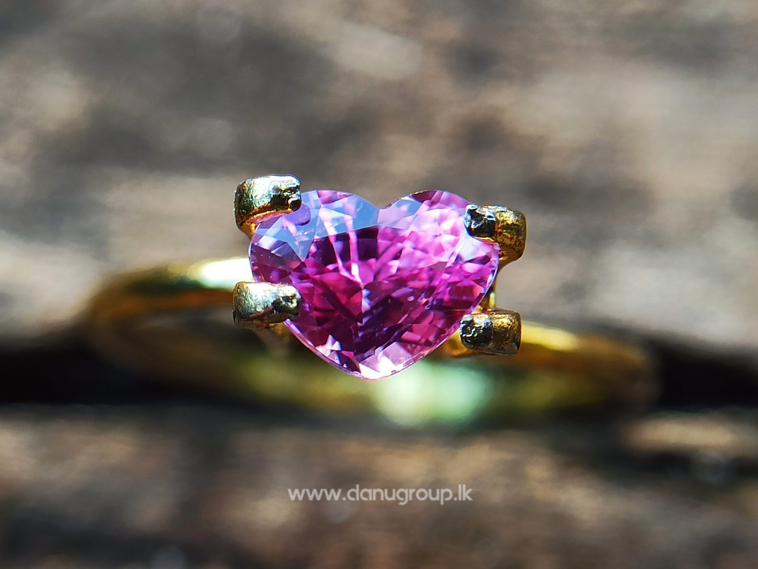 Ceylon Natural Pink Sapphire Heart Danu group