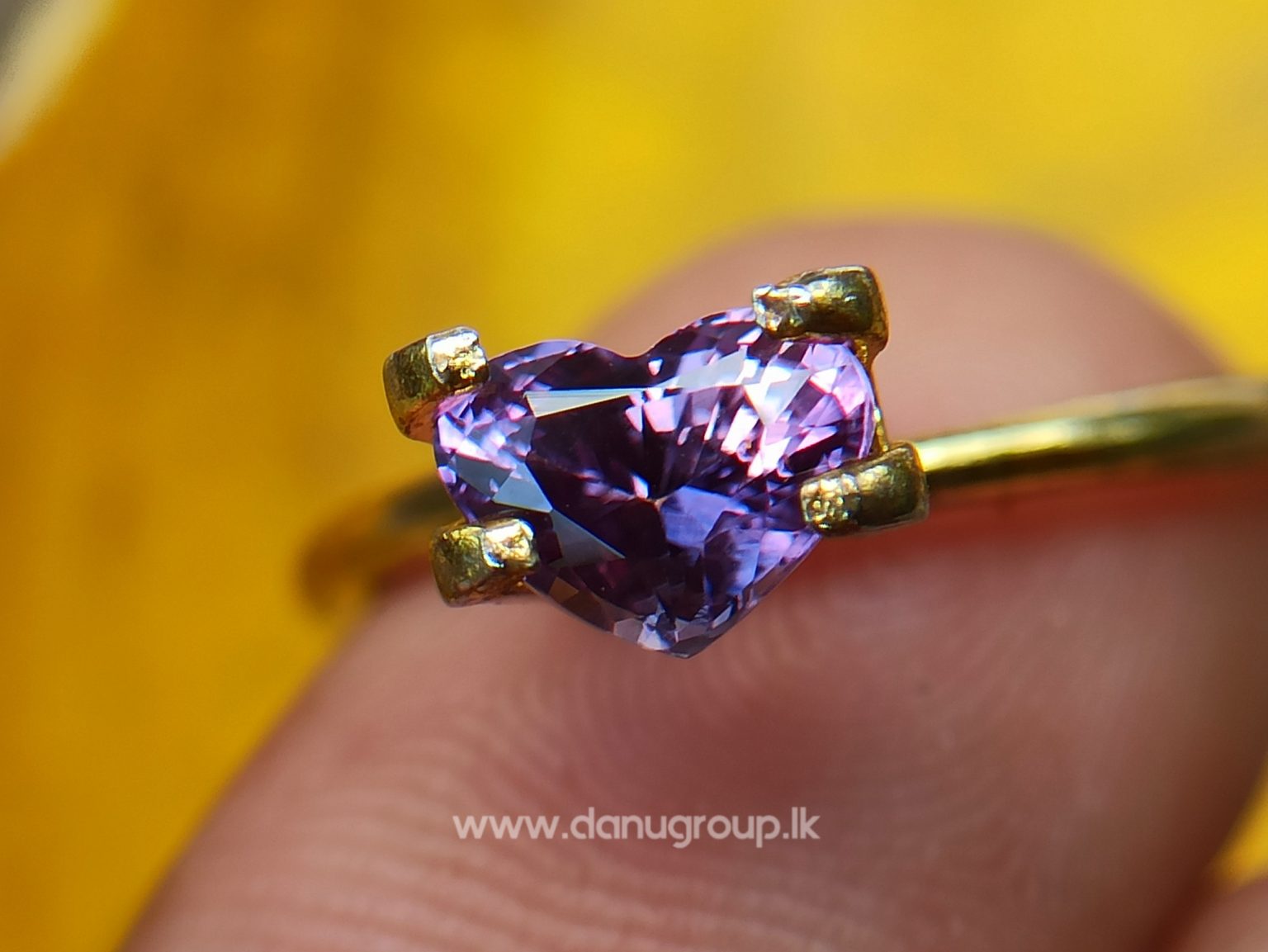 Ceylon Natural Purple Sapphire Heart shape engagement ring quality stone from Danu Group - danugroup.lk