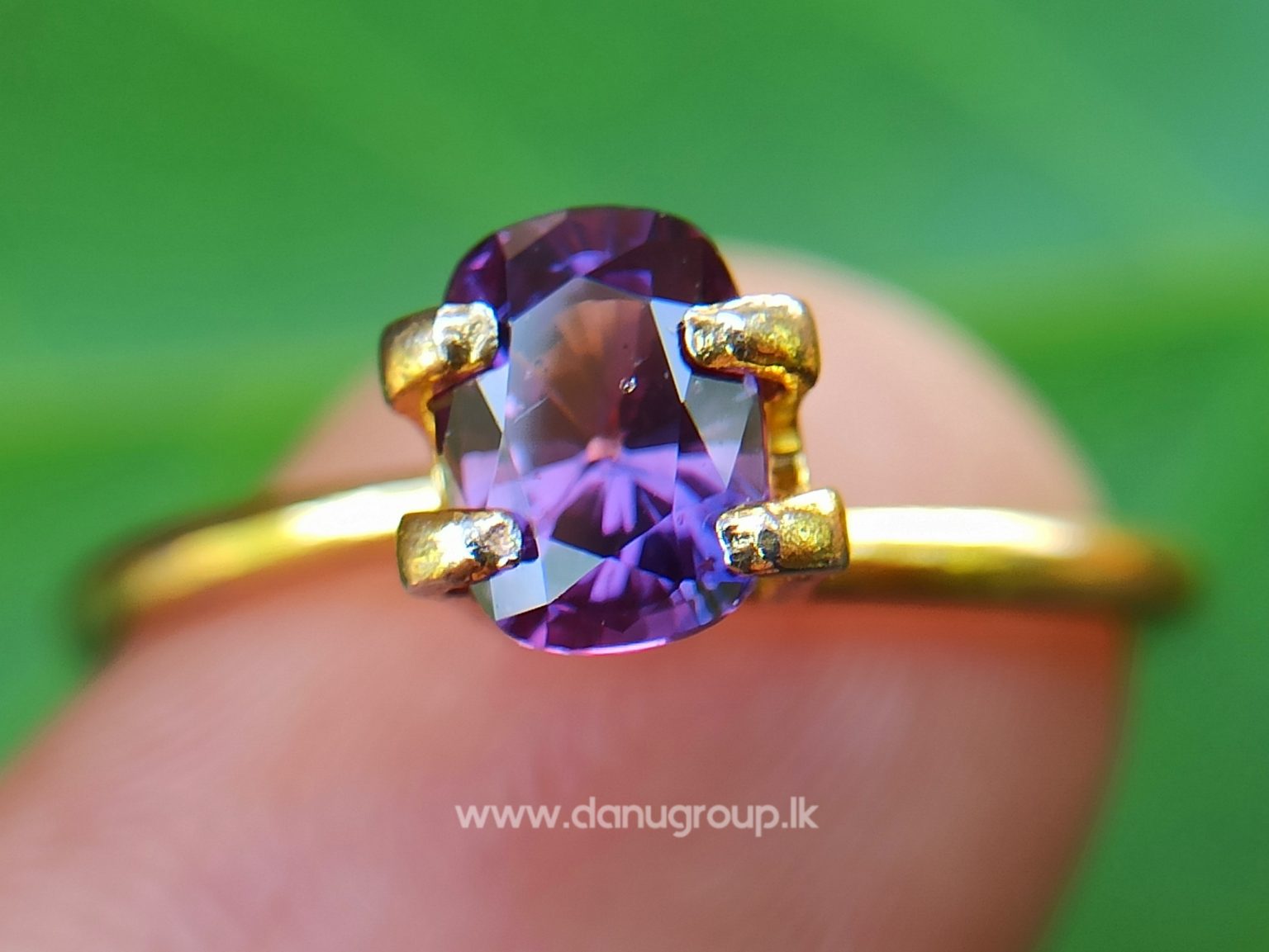 Ceylon Natural Purple Sapphire Cushion Rectangular Gem from Danu Group Engagement Ringstone