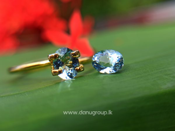 Sri Lankan Natural Light Blue Aquamarine Pair from Balangoda Sri Lanka Danu Group Gemstones Collections