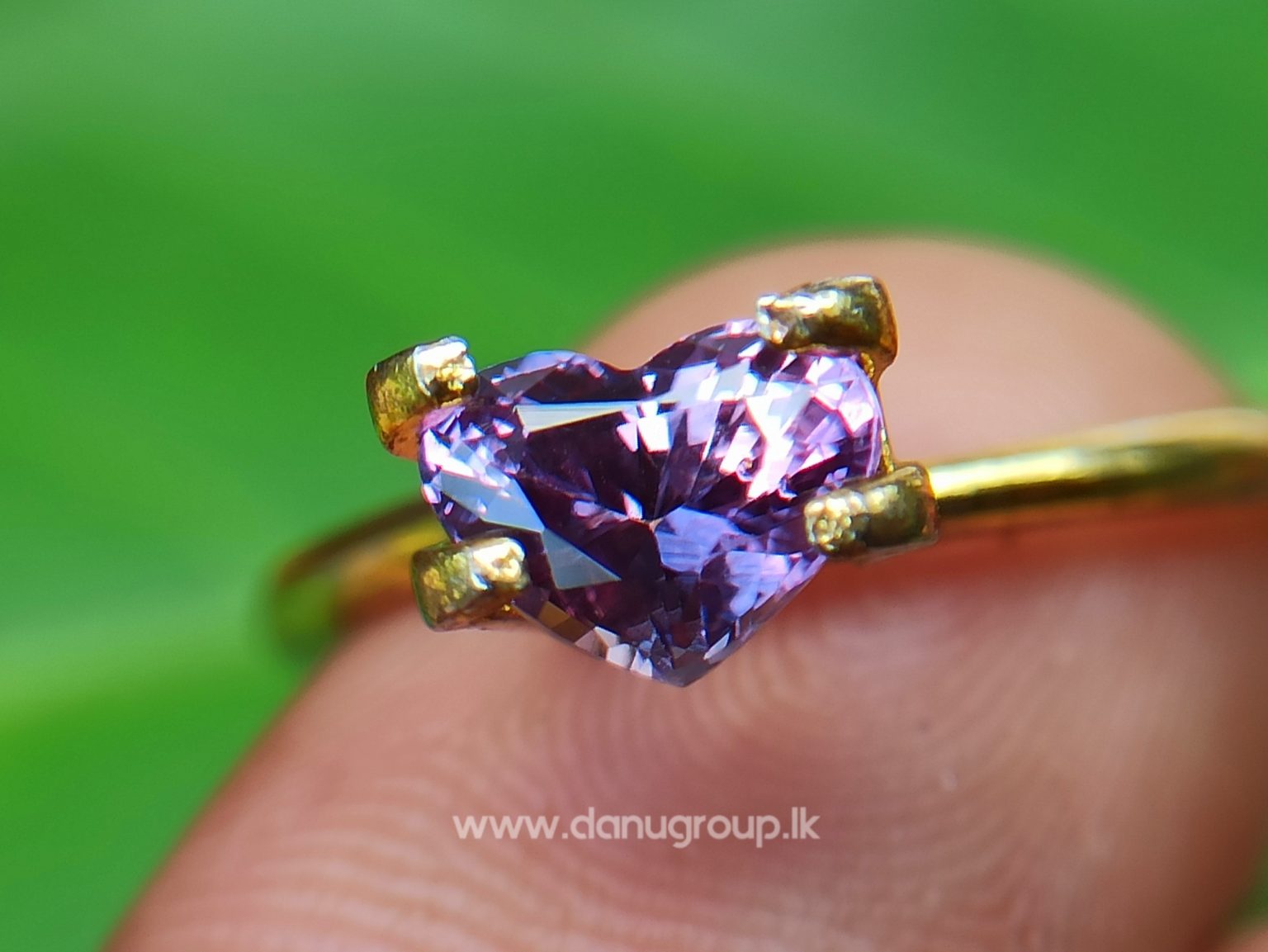 Ceylon Natural Purple Sapphire Heart shape engagement ring quality stone from Danu Group - danugroup.lk