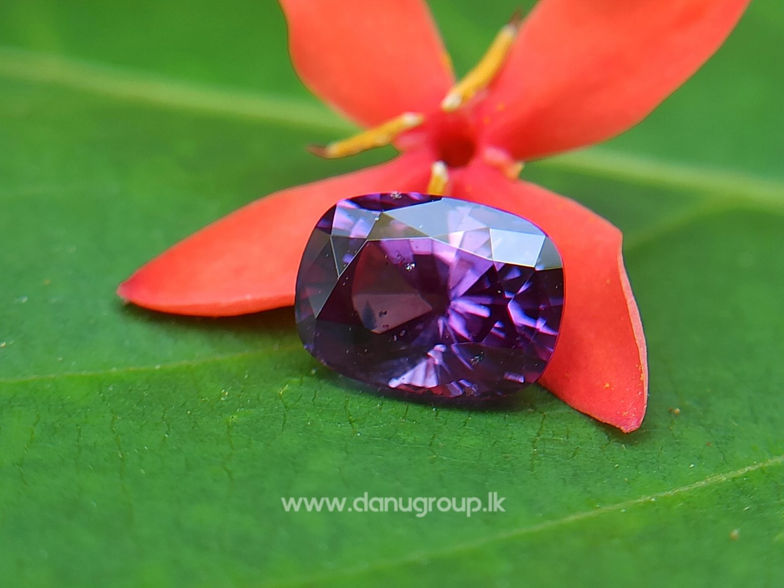 Ceylon Natural Purple Sapphire Cushion Rectangular Gem from Danu Group Engagement Ringstone