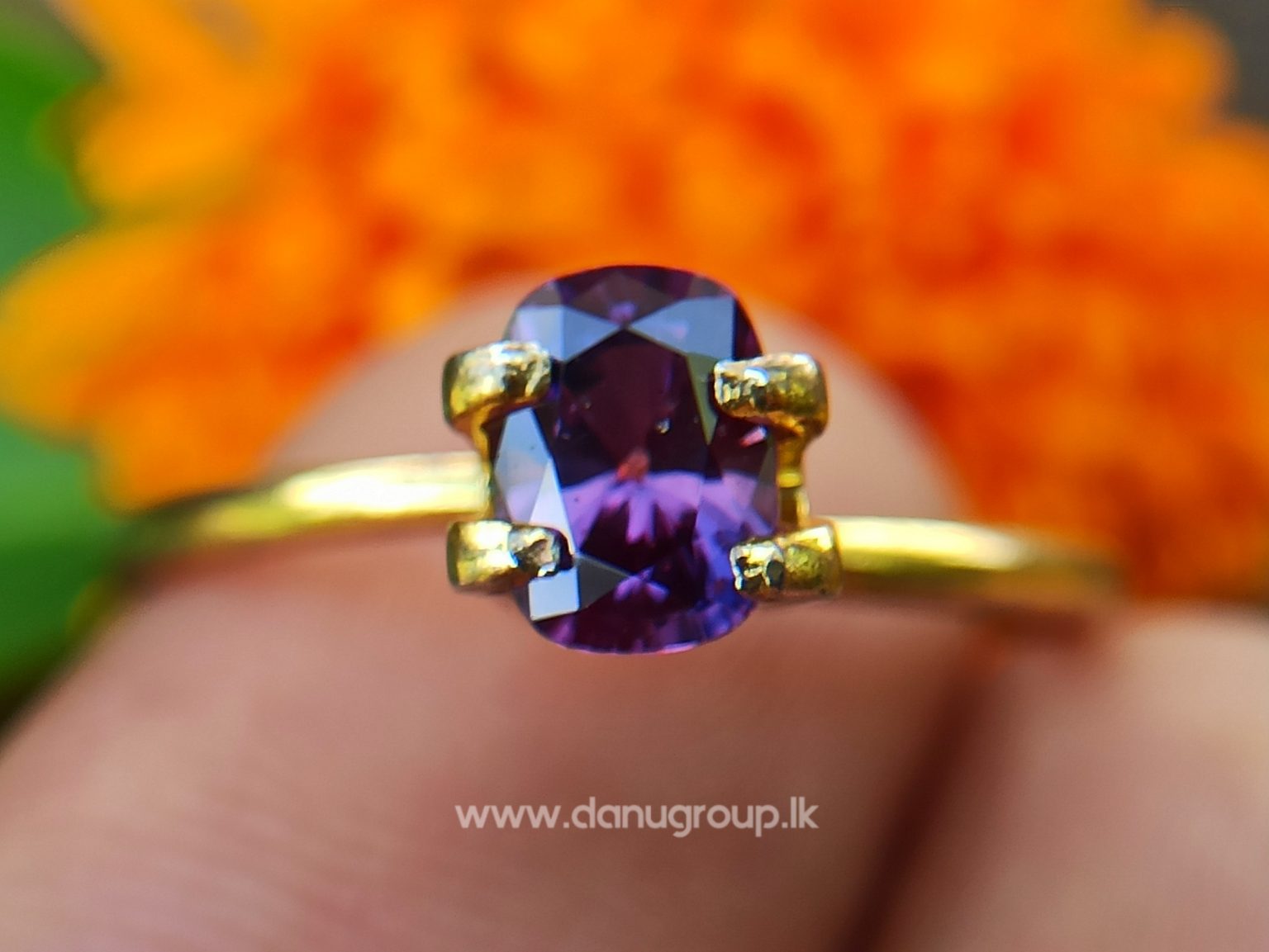 Ceylon Natural Purple Sapphire Cushion Rectangular Gem from Danu Group Engagement Ringstone