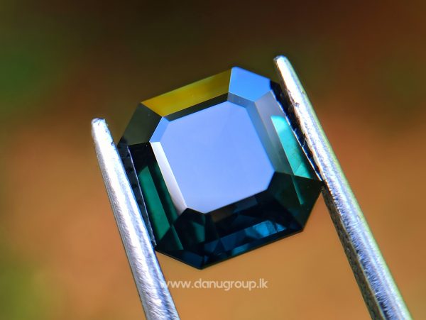 Natural Dark Green Sapphire Unheated Octagon shape stone from Danu Group Gemstones Collections