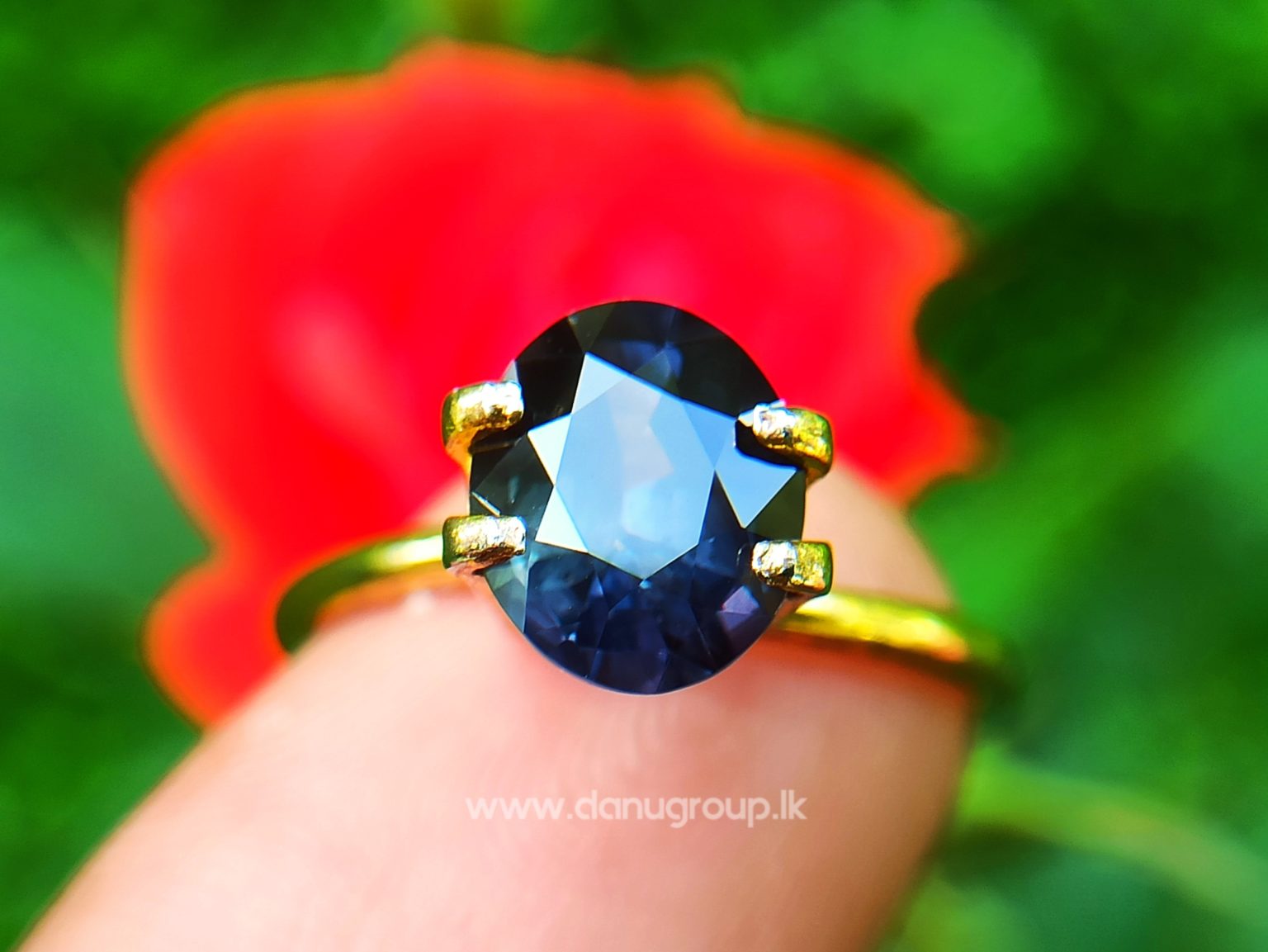 Dark purple sapphire oval shape 2 ct plus gem from Danu Group Gemstones Collections danugroup.lk