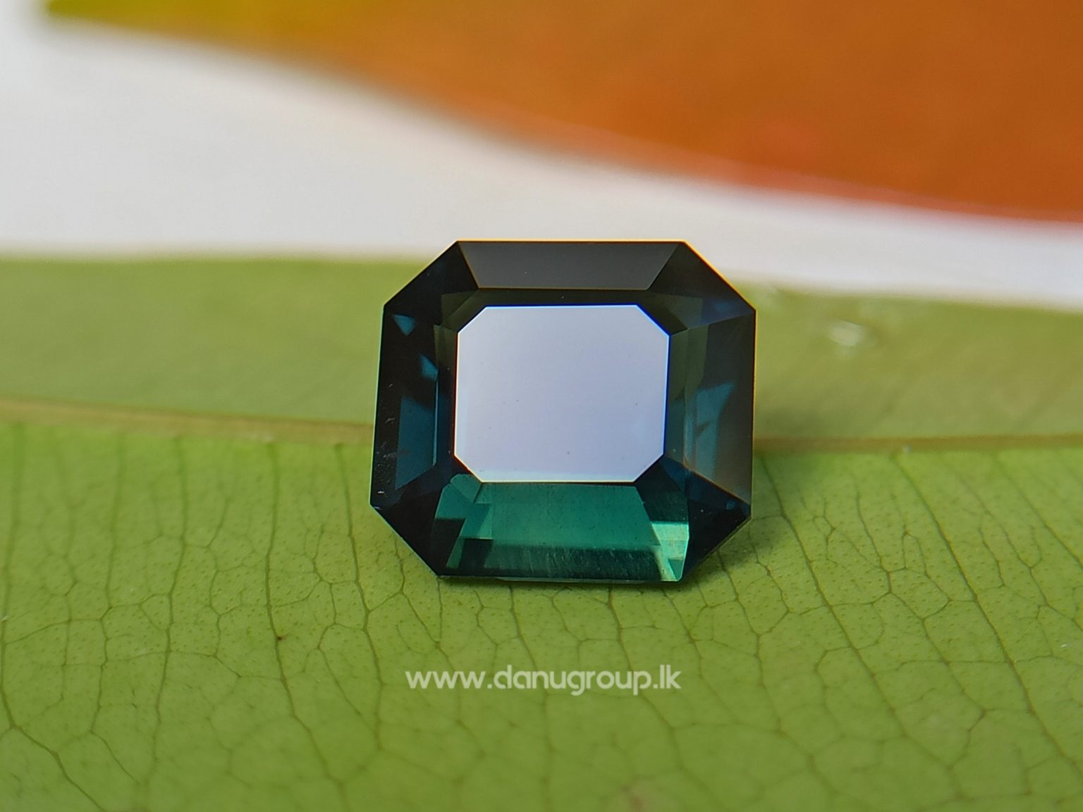 Natural Dark Green Sapphire Unheated Octagon shape stone from Danu Group Gemstones Collections