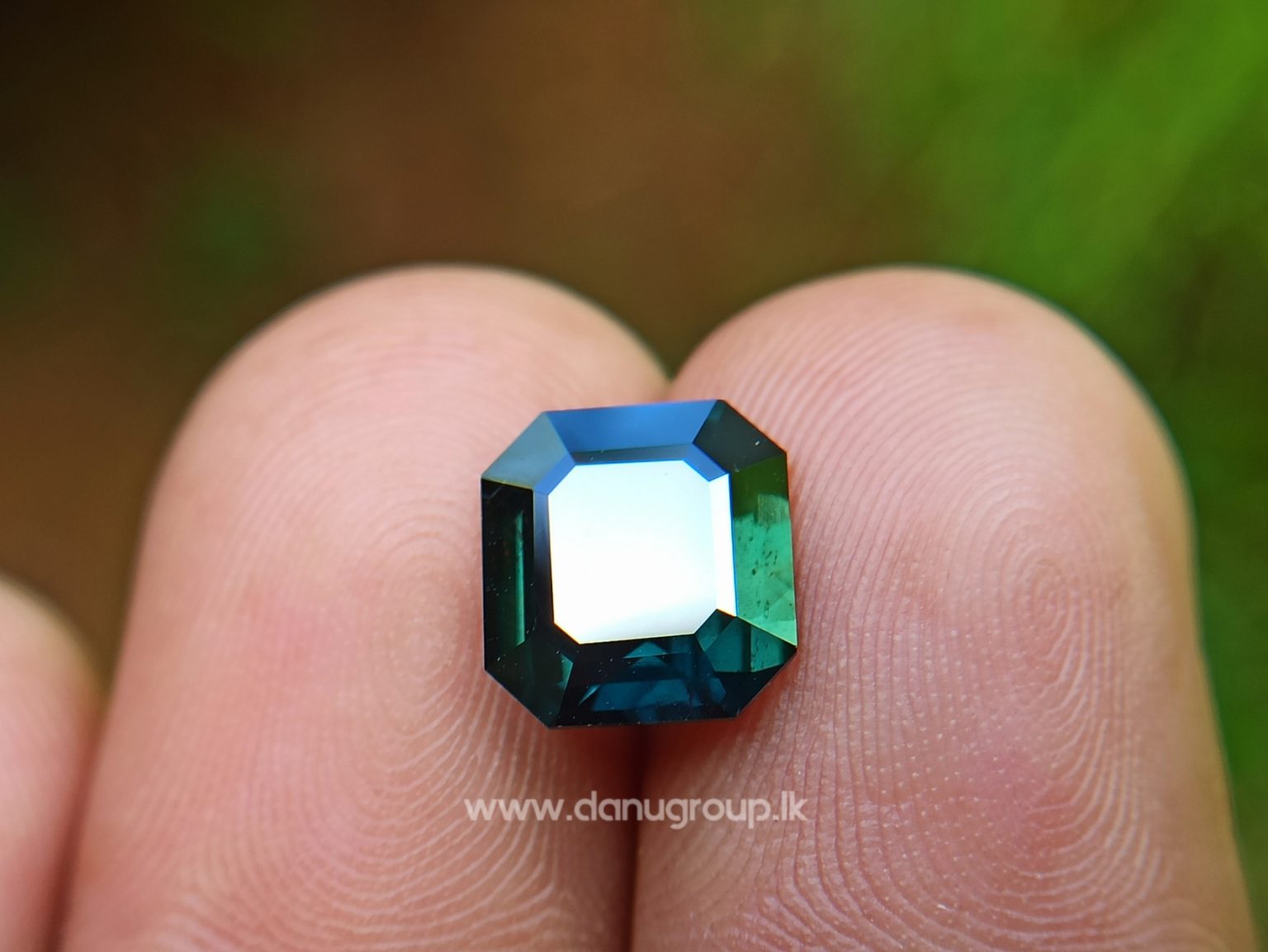 Natural Dark Green Sapphire Unheated Octagon shape stone from Danu Group Gemstones Collections