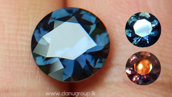 Color Change Sapphire Greenish Blue to purple Round shape rare sapphire from Danu Group Gemstones Collections