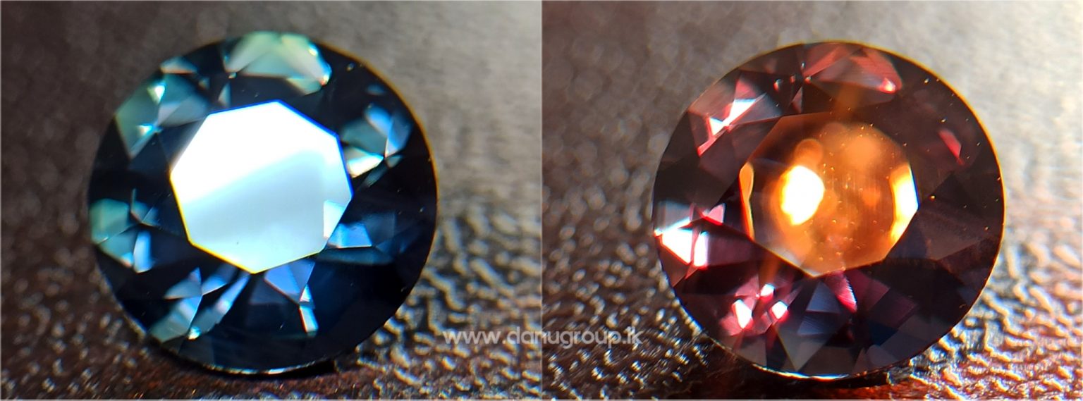Color Change Sapphire Greenish Blue to purple Round shape rare sapphire from Danu Group Gemstones Collections