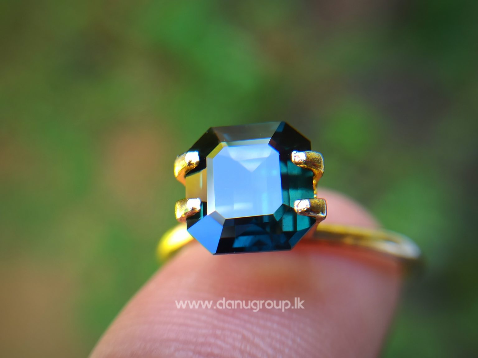 Natural Dark Green Sapphire Unheated Octagon shape stone from Danu Group Gemstones Collections