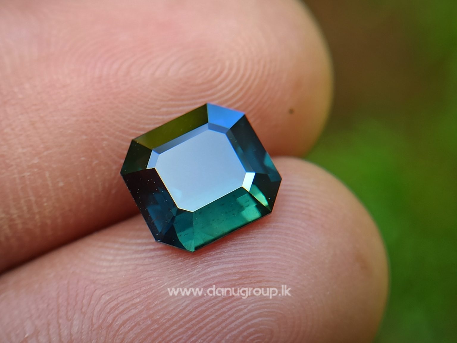 Natural Dark Green Sapphire Unheated Octagon shape stone from Danu Group Gemstones Collections