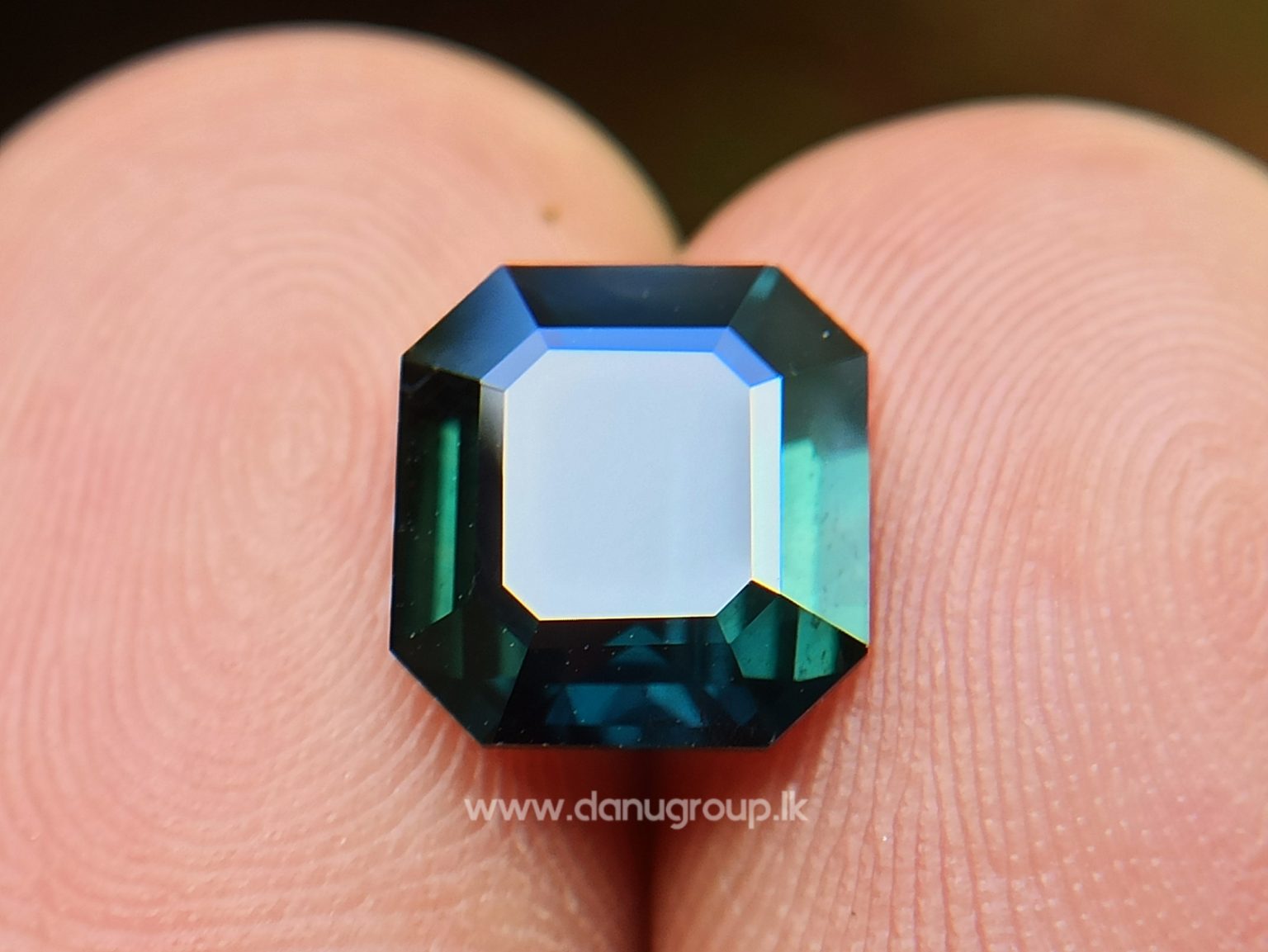 Natural Dark Green Sapphire Unheated Octagon shape stone from Danu Group Gemstones Collections