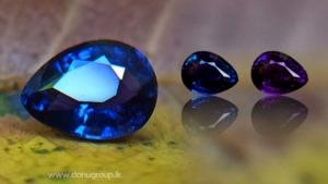 Color Change Sapphire - Pear Shape Blue to violet color changing sapphire stone from Sri Lanka
