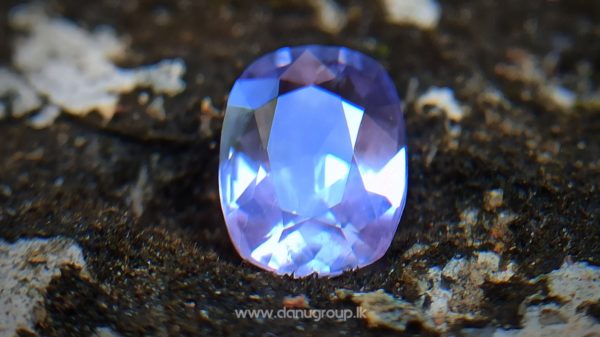 Lavender Violet Sapphire - Natural Violet sapphire cushion shape Unheated stone from Danu Group