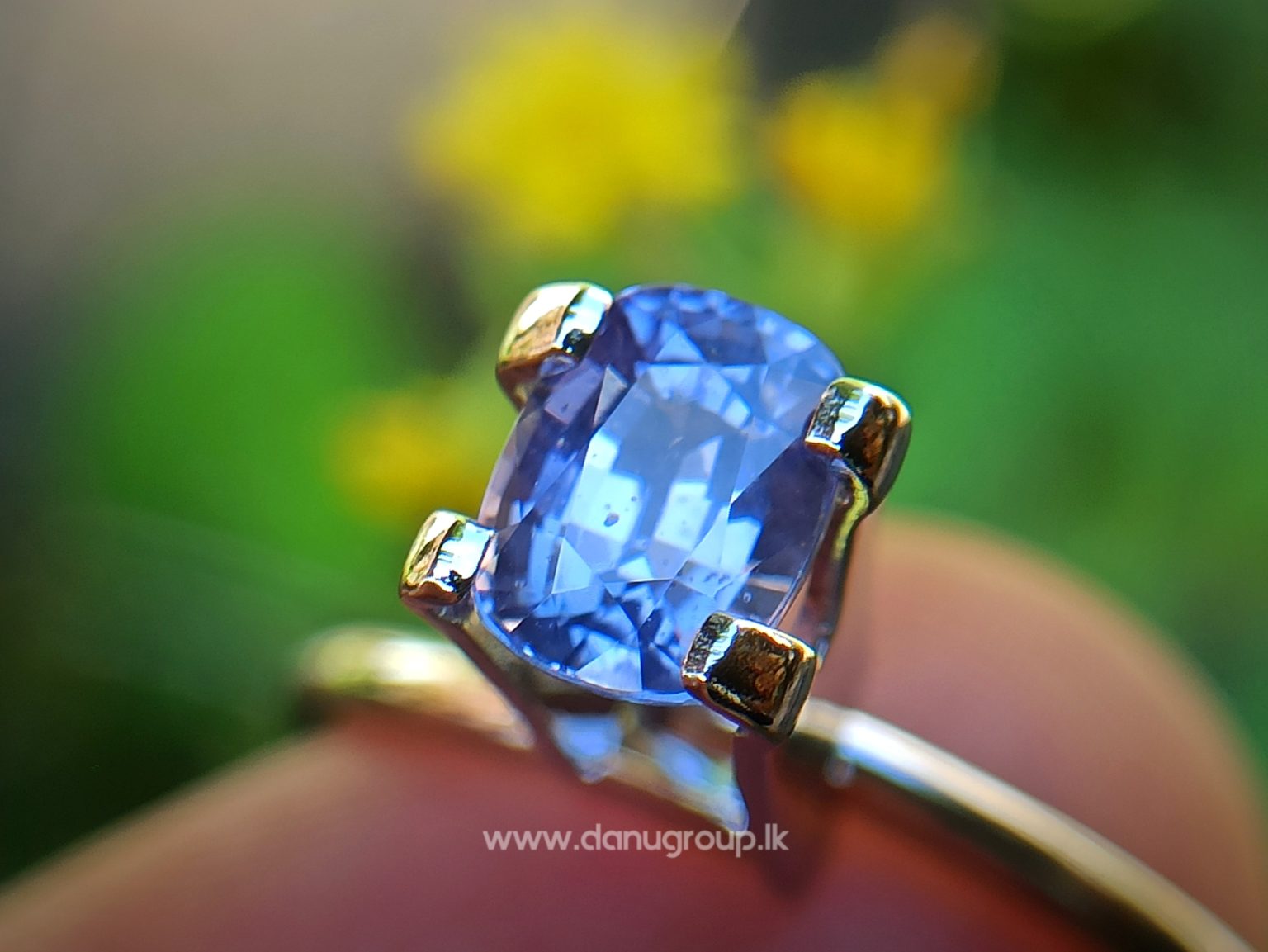 Ceylon Natural Violet Sapphire Danu Group orchid color cushion shape Gemstones