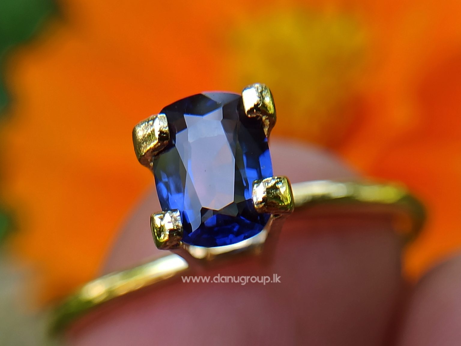 Ceylon Blue Sapphire Cushion shape Gemstone from Danu Group Collection