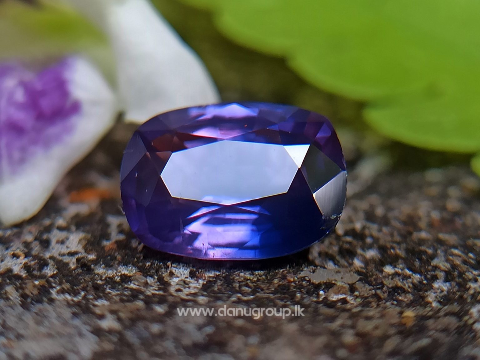 Ceylon Purple Sapphire with Blue color zoning Danu Group Gemstones