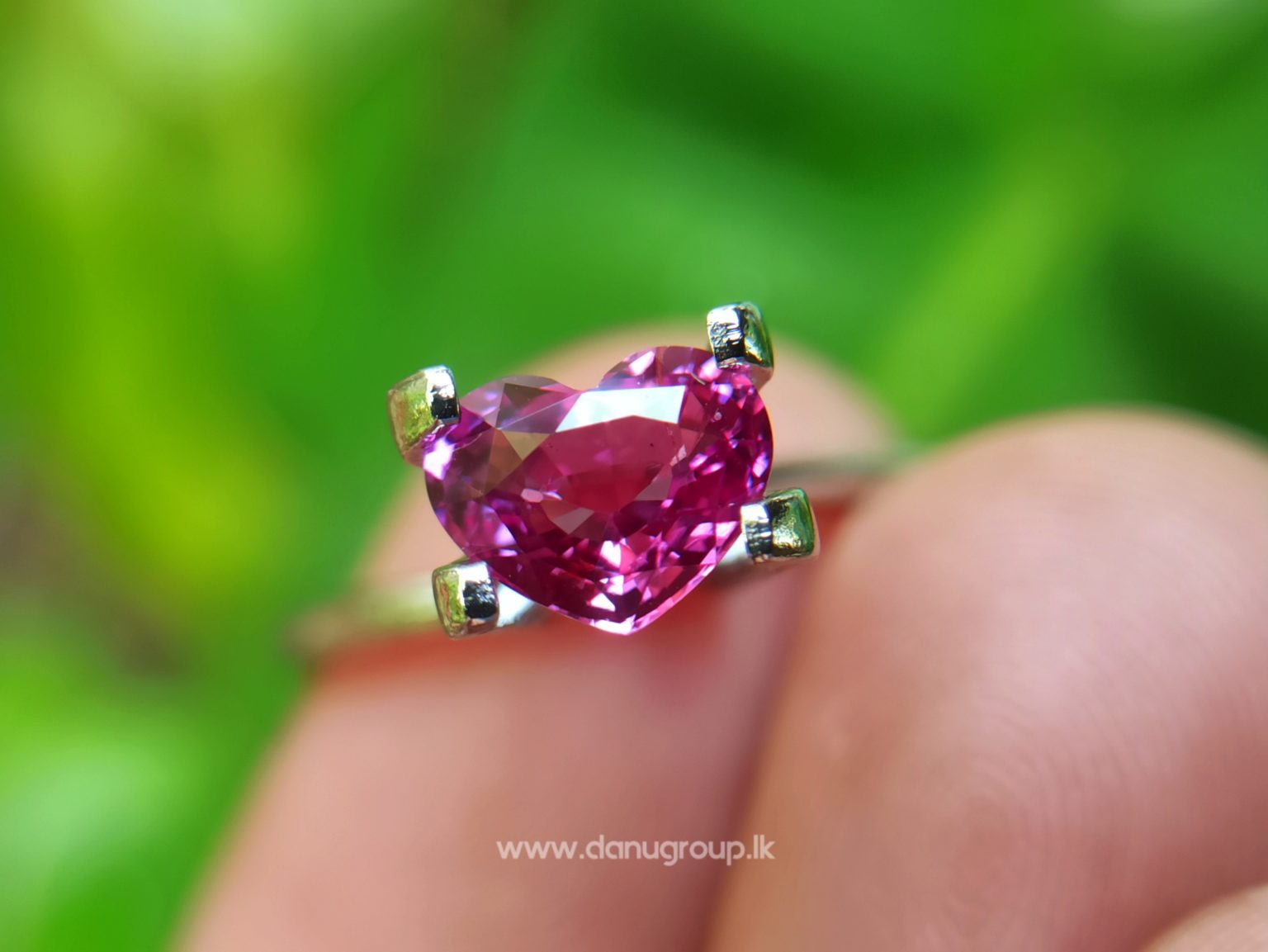 Ceylon Hot Pink Sapphire Heart from Danu Group Collection New arrivals