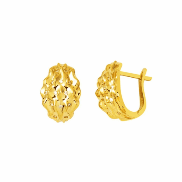 14 Carat Gold Sparkle Earrings