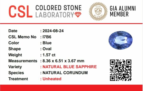 Ceylon Natural Blue Sapphire