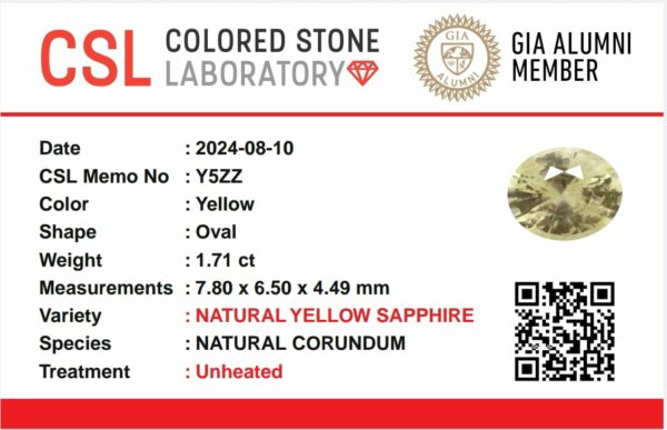 Ceylon Natural Yellow Sapphire