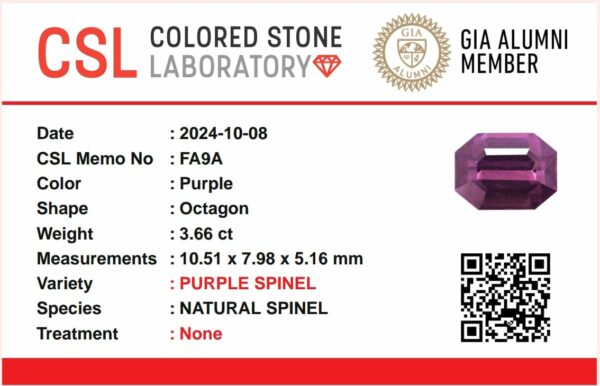 Ceylon Natural Purple Spinel