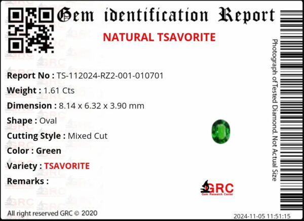 Natural Tsavorite Garnet