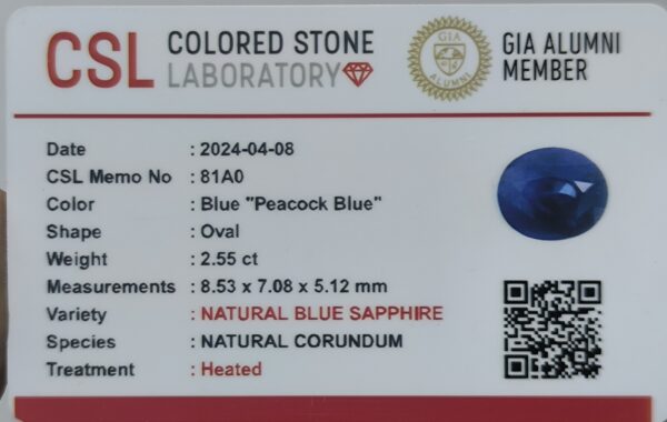 Ceylon Peacock Blue Sapphire - Image 32