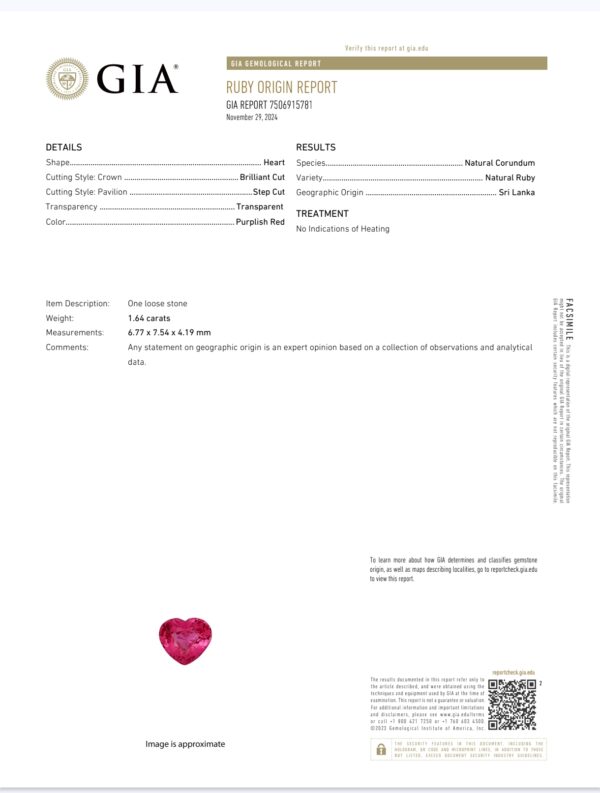 GIA Certified Natural Sri Lankan Ruby - Image 22