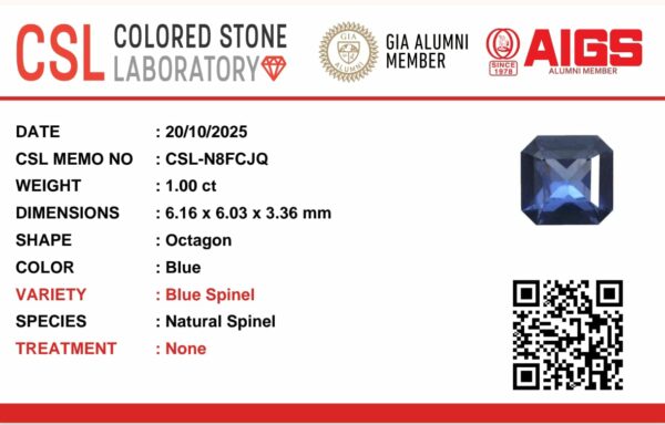 CEYLON NATURAL BLUE SPINEL