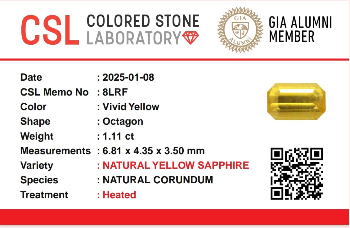 Ceylon Yellow Sapphire Octagon - Image 22