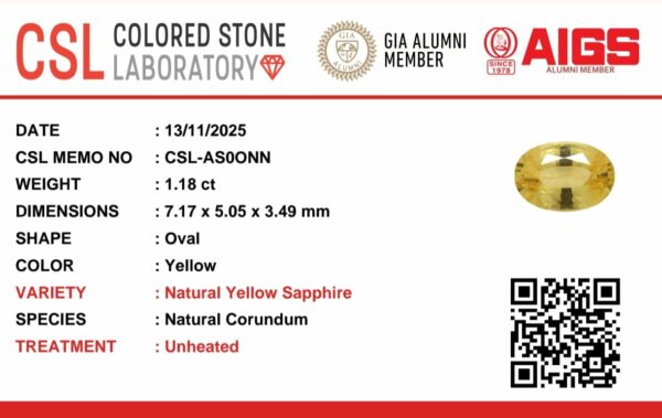 Ceylon Natural Yellow Sapphire